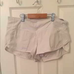 Lululemon White Running Shorts